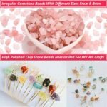 420PCS Pink Quartz Chip Stone Beads | Irregular Crystal Beads for Jewelry Making - Image 3