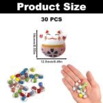 30PCS Lucky Cat Ceramic Beads | Maneki Neko Porcelain Beads for Jewelry Making - Image 2
