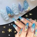 100PCS Starfish Nail Charms and Gems Summer Ocean Style Seashell Pearl Nail Decorations - Image 2