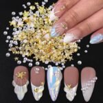 100PCS Starfish Nail Charms and Gems Summer Ocean Style Seashell Pearl Nail Decorations - Image 5
