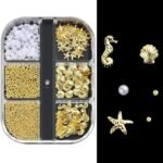 2 Boxes Ocean Nail Charms with Starfish Seashell Seahorse Conch Marine Theme Designs - Image 5