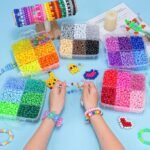 6000+ Pony Beads Set: 30 Colors, Glow in Dark, Jewelry Making Craft Kit