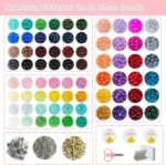 72 Colors 6mm Glass Beads for Jewelry Making 3000PCS Crystal Bracelet Making Kit - Image 3