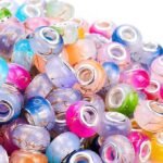 100PCS Golden Wire Jelly European Large Hole Beads | Lampwork Spacer Beads for Jewelry Making