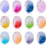 100PCS Golden Wire Jelly European Large Hole Beads | Lampwork Spacer Beads for Jewelry Making - Image 2