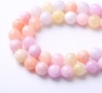 8MM Colorful Beige Jade Beads | Natural Round Gemstone Beads for Jewelry Making - Image 3