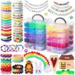 12000PCS Pony Beads Kit: 48 Colors Kandi Beads for Bracelets, Braids, Crafts