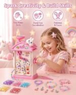 820PCS Bracelet Maker Machine Kit for Girls 6-12 DIY Charm Jewelry Set Pink Bunny - Image 4