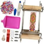 Adjustable Bead Loom Kit with Seed Beads Needles Funnel Tray and Jewelry Supplies