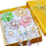 6PCS Crystal Sunflower Suncatchers Rainbow Maker Hanging Ornaments for Window Garden Decor