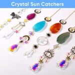 7PCS Tree of Life Crystal Suncatchers with Agate Slices Prism Pendants Window Hanging Decor - Image 4