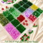 Beaded Plant Kit with Green Glass Beads | DIY Flower Leaf Suncatcher Craft Set - Image 3