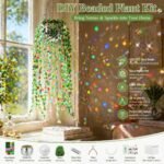 Beaded Plant Kit with Green Glass Beads | DIY Flower Leaf Suncatcher Craft Set - Image 4