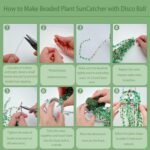 Beaded Plant Kit with Green Glass Beads | DIY Flower Leaf Suncatcher Craft Set - Image 6