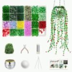 Beaded Plant Kit with Green Glass Beads | DIY Flower Leaf Suncatcher Craft Set - Image 2