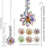 6PCS Crystal Sunflower Suncatchers Window Hanging Rainbow Maker Garden Decor 12.5 Inch - Image 5