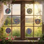 48PCS Animal Mandala Suncatcher Kit | DIY Stained Glass Window Art with Markers - Image 5