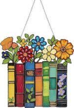 Book Hanging Diamond Art Suncatchers | Flower 5D Gem Art Window Decor Kit