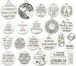 40PCS Inspirational Word Charms Pendants for DIY Necklace Bracelet Jewelry Making