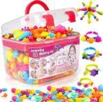 520+ Snap Pop Beads Jewelry Making Kit | Bracelet Necklace & Ring Craft Set for Girls