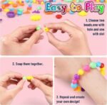 520+ Snap Pop Beads Jewelry Making Kit | Bracelet Necklace & Ring Craft Set for Girls - Image 3