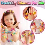 520+ Snap Pop Beads Jewelry Making Kit | Bracelet Necklace & Ring Craft Set for Girls - Image 4