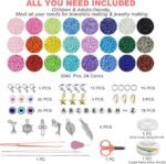 4mm Glass Seed Bead Bracelet Kit | Alphabet Letter Charms, Elastic String - Image 3