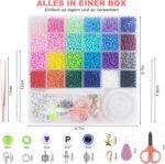 4mm Glass Seed Bead Bracelet Kit | Alphabet Letter Charms, Elastic String - Image 4