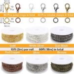 60FT Jewelry Chain Set 6 Colors | Cable Link Chains for Necklaces Bracelets & Earrings - Image 4