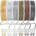 60FT Jewelry Chain Set 6 Colors | Cable Link Chains for Necklaces Bracelets & Earrings - Image 2