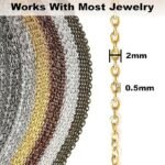 60FT Jewelry Chain Set 6 Colors | Cable Link Chains for Necklaces Bracelets & Earrings - Image 5