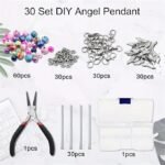 180PCS DIY Angel Keychain Kit with Flower Beads, Wing Charms, Clasps & Pliers - Image 3