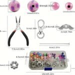 180PCS DIY Angel Keychain Kit with Flower Beads, Wing Charms, Clasps & Pliers - Image 6
