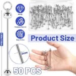 50PCS Blank Beadable Keychain Bars | Metal DIY Keychain Making Accessories - Image 3