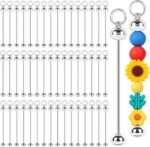 50PCS Blank Beadable Keychain Bars | Metal DIY Keychain Making Accessories
