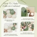 Sage Green Gold Balloon Garland Kit | 130Pcs Balloons | Baby Shower, Bridal & Birthday Party Decor - Image 3