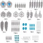 Bohemian Dream Catcher Earring Making Kit | Feather Charms & Turquoise Beads 8 Pairs - Image 2
