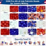 2290PCS Patriotic Heishi Beads Bracelet Kit | Red White Blue Jewelry Making Supplies - Image 4