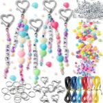 296PCS DIY Heart Keychain Making Kit with Letter Beads | Bag Charm & Bracelet Craft Set