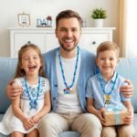 24 Set Father's Day Bead Necklace Craft Kit | DIY Wooden Pendant Jewelry Making Set - Image 3