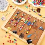 36 Set Father's Day Bead Keychain Craft Kit | DIY Letter Beads & Acrylic Keyrings - Image 2
