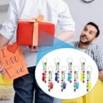 24 Set Father's Day DIY Keychain Craft Kit with Letter Beads & Tie Keyrings - Image 5