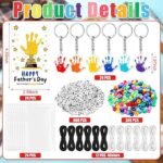 Father's Day Keychain Making Kit | 24 DIY Handprint Bead Crafts - Image 2