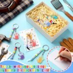 Father's Day Keychain Making Kit | 24 DIY Handprint Bead Crafts - Image 5