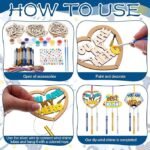 Father's Day Wind Chime Craft Kit | 30 Pack Wooden DIY Coloring Ornaments - Image 2