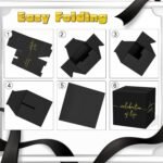 Black Celebration of Life Card Box | Gold Lettering Memory Box for Funeral & Memorial Table Decor - Image 5