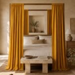 Rust Bed Canopy Curtain | Cotton Four Corner Canopy | Boho Bedroom Drapes | Decorative Bed Valance | Cozy Room Decor - Image 5