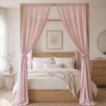 Rust Bed Canopy Curtain | Cotton Four Corner Canopy | Boho Bedroom Drapes | Decorative Bed Valance | Cozy Room Decor - Image 7