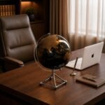 Modern Black Gold & Silver World Globe | Luxury Desk Decor | Minimalist Home Office Accessory | Executive Study Ornament | Elegant Globe - Image 5