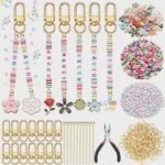 2823PCS Bead Keychain Making Kit | Flower Letter Beads DIY Bag Charm & Key Ring Set - Image 2